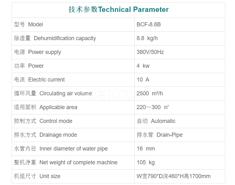仓库除湿机BCF-8.8B
