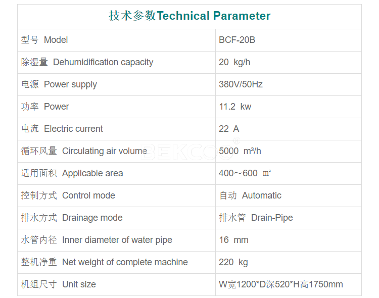 工业除湿机BCF-20B