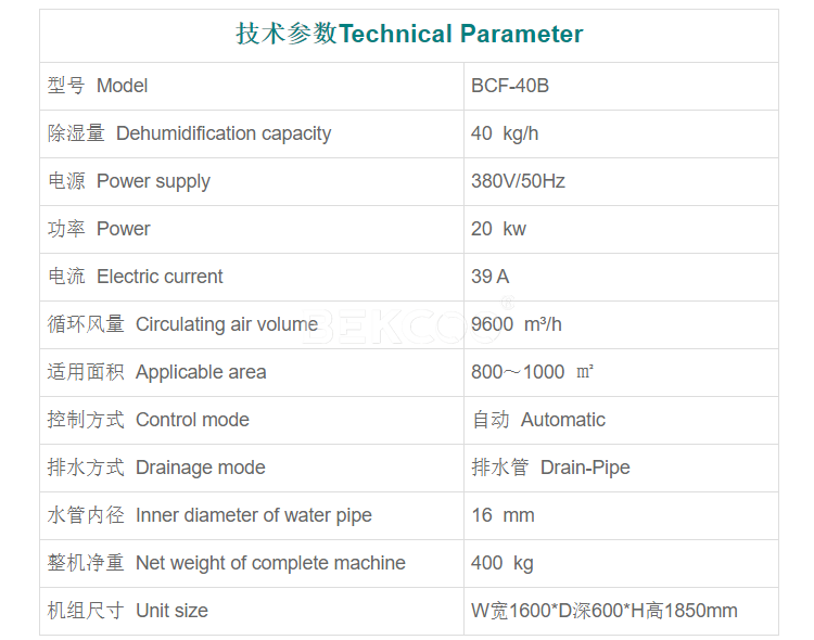 工业除湿机BCF-40B